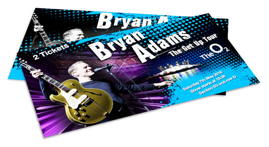 Bryan Adams The Get Up Tour Voucher