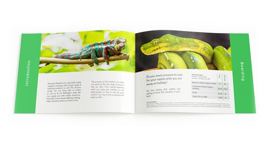 Evolution Reptiles Extra Services Booklet