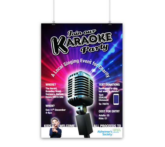 Karaoke Party Poster for Alzheimer's